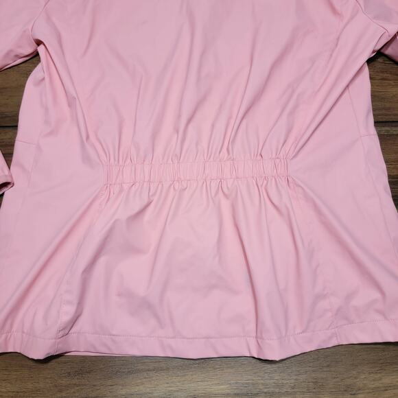 Weatherproof Ladies Full Zip Pink Long Wind Breaker w/ Hood - Size Large - Picture 5 of 7